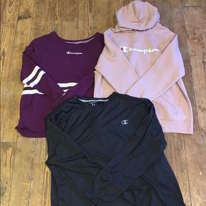 3 Champion sweatshirts